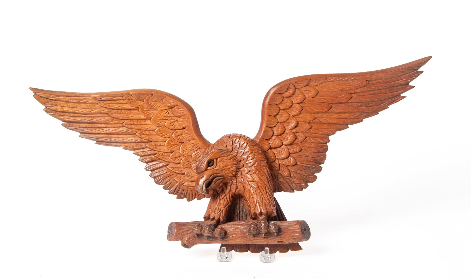 TWO CARVED SPREAD-WINGED EAGLES. - 7