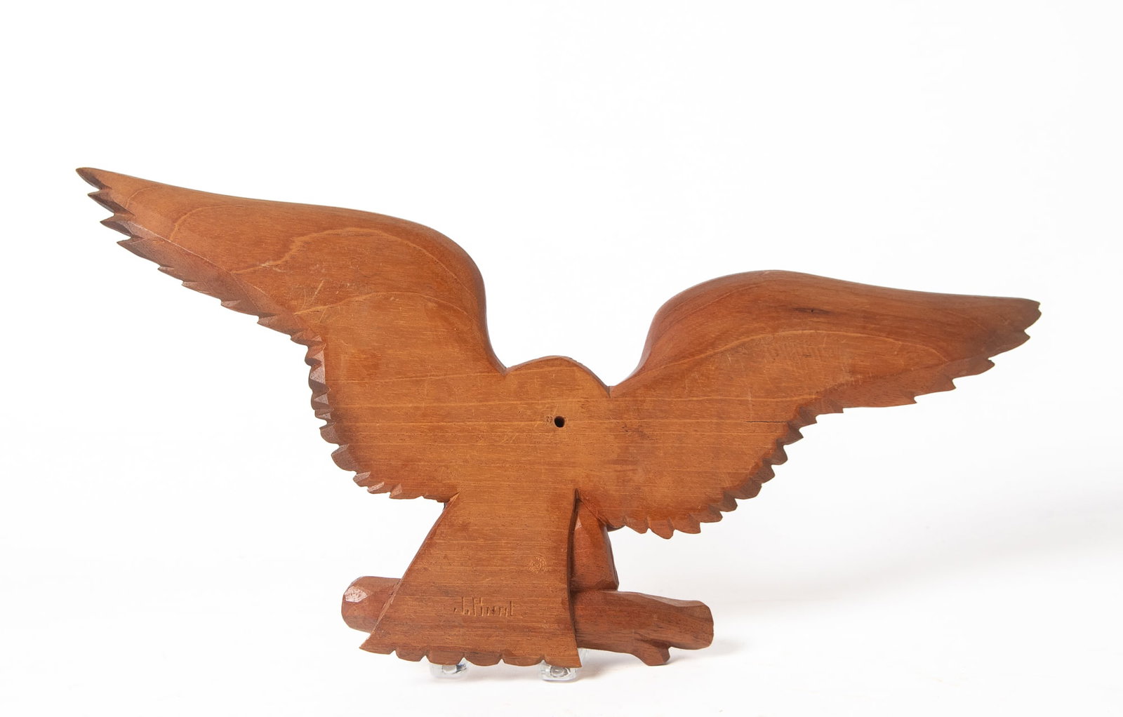TWO CARVED SPREAD-WINGED EAGLES. - 9