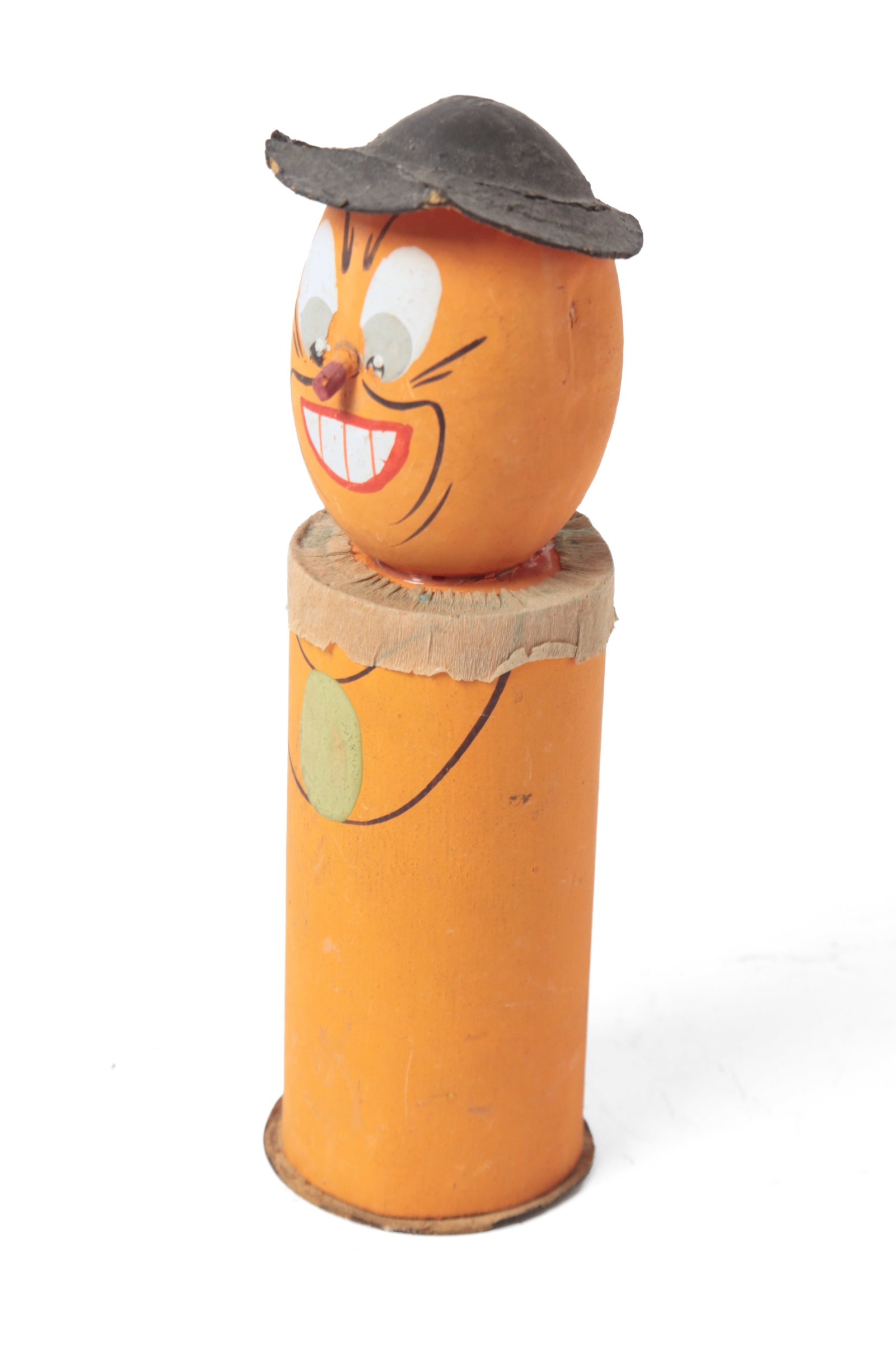 TWO STANDING PUMPKIN MAN CANDY CONTAINERS. - 13