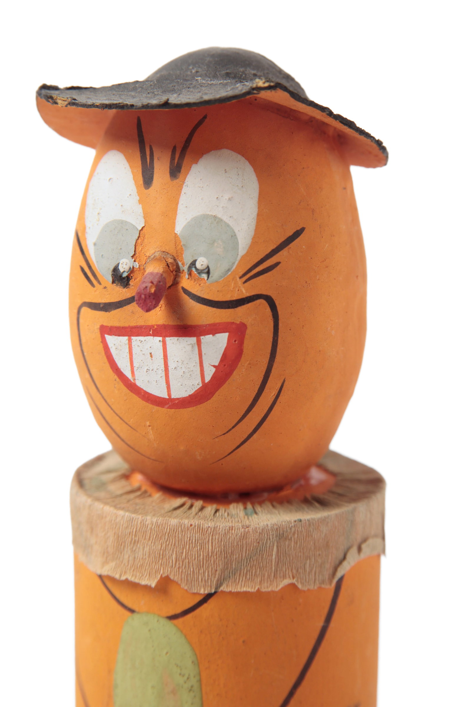 TWO STANDING PUMPKIN MAN CANDY CONTAINERS. - 16