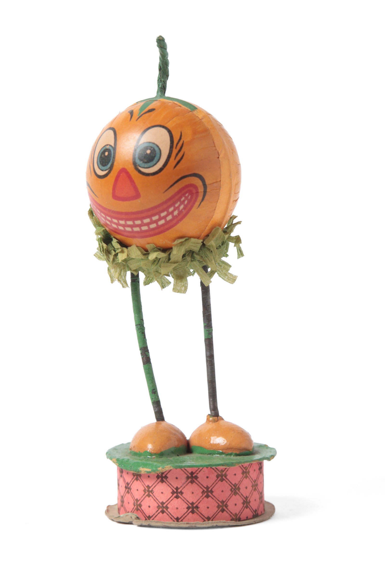 TWO STANDING PUMPKIN MAN CANDY CONTAINERS. - 2