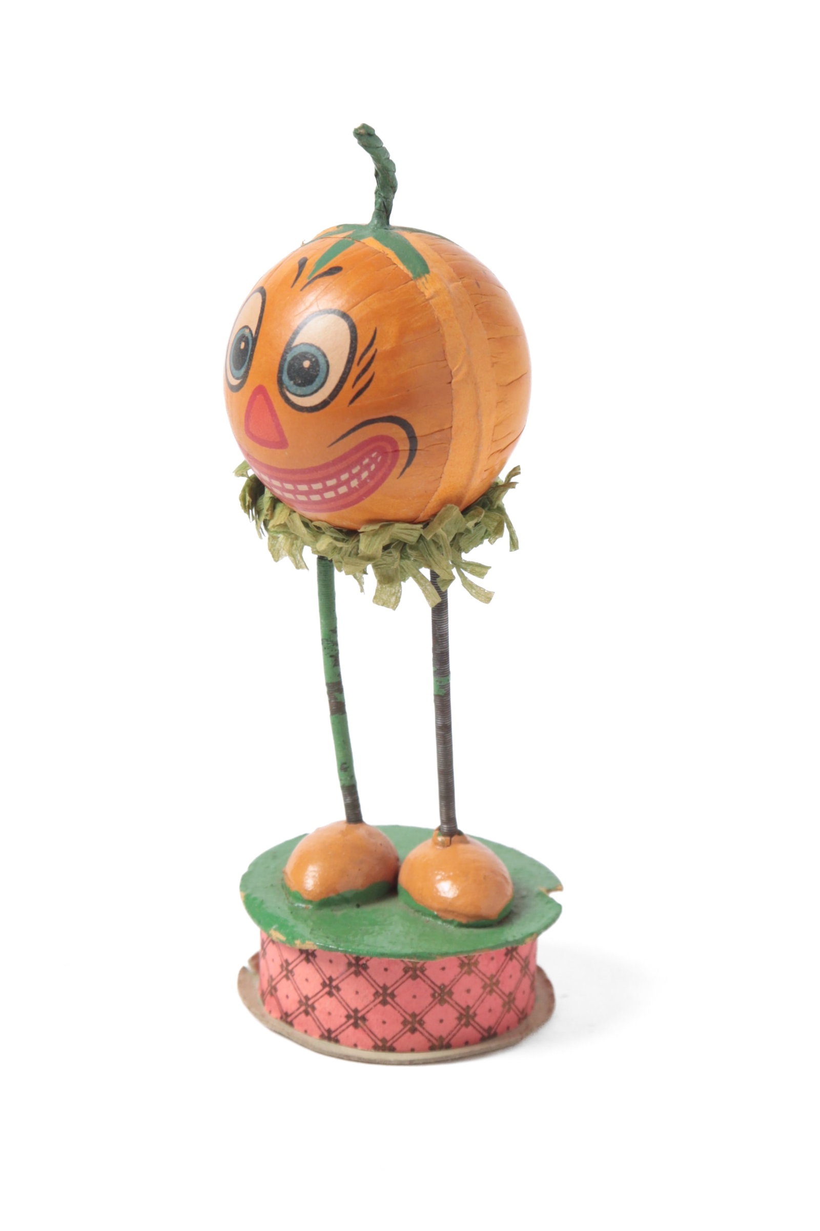 TWO STANDING PUMPKIN MAN CANDY CONTAINERS. - 7