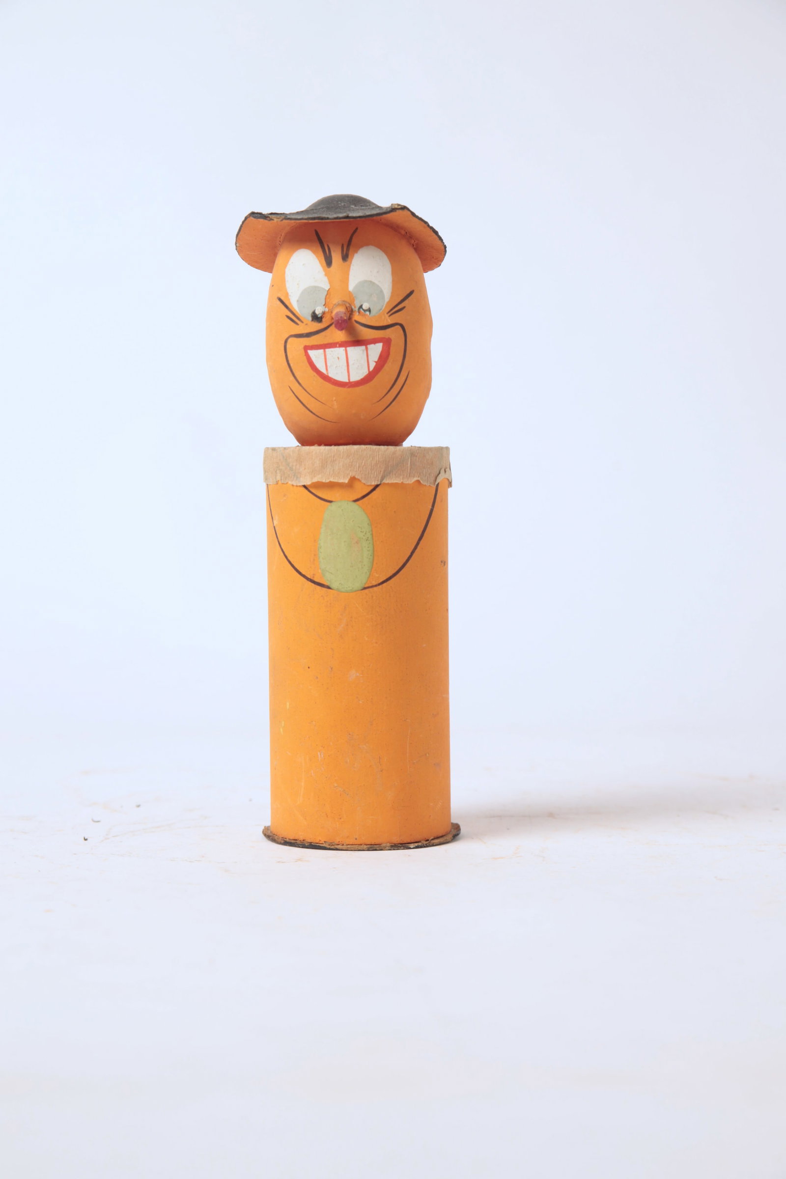 TWO STANDING PUMPKIN MAN CANDY CONTAINERS. - 9