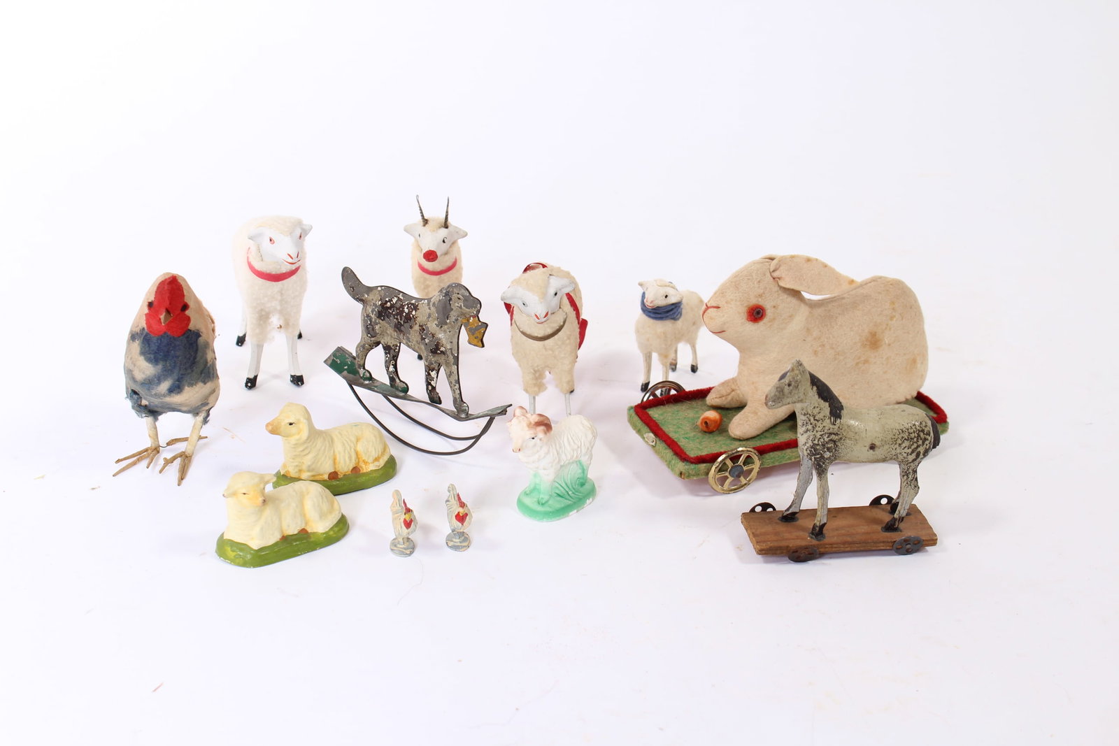 GERMAN TOYS, INCL. STICK-LEG SHEEP. (1 of 8)