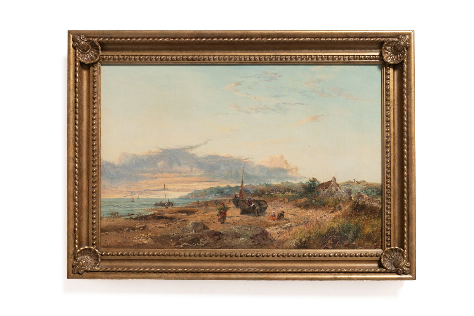 SAM BOUGH (SCOTTISH, 1822 - 1878) OIL ON CANVAS OF A COASTAL SCENE. (1 of 4)