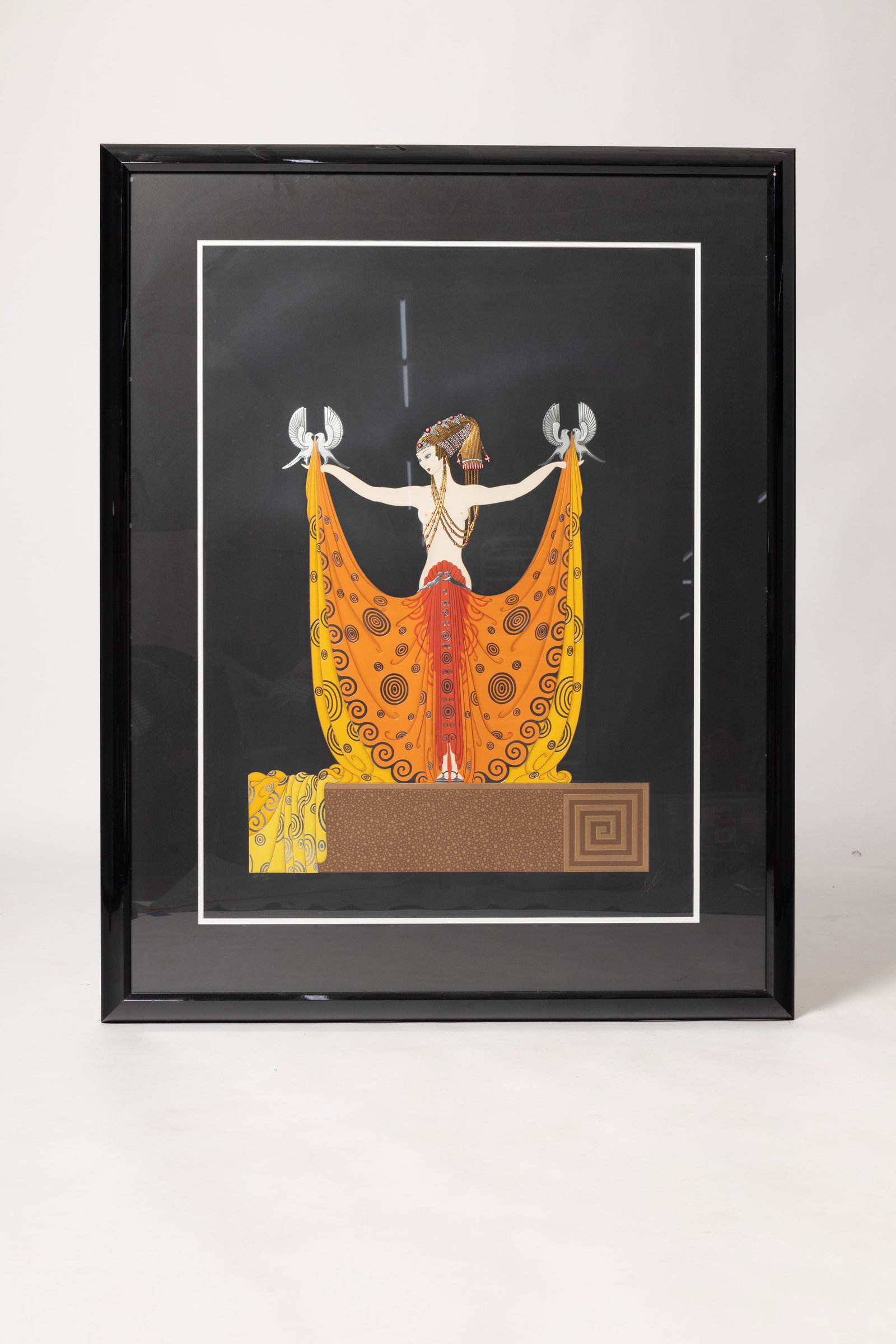 LARGE ERTE (RUSSIAN/FRENCH, 1892-1990) "VENUS" EMBOSSED SERIGRAPH.: LARGE ERTE (RUSSIAN/FRENCH, 1892-1990) "VENUS" EMBOSSED SERIGRAPH. 20th Century. Signed and numbered AP 19/50 to bottom. Embossed serigraph in colors on paper. A depiction of Venus with her arms outst