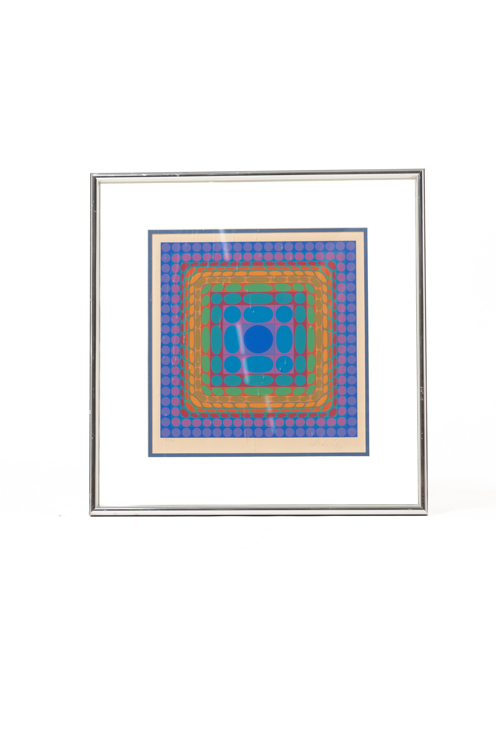 VICTOR VASARELY (HUNGARIAN-FRENCH, 1906-1997) "KOSKA-SIN" SIGNED SERIGRAPH. (1 of 3)