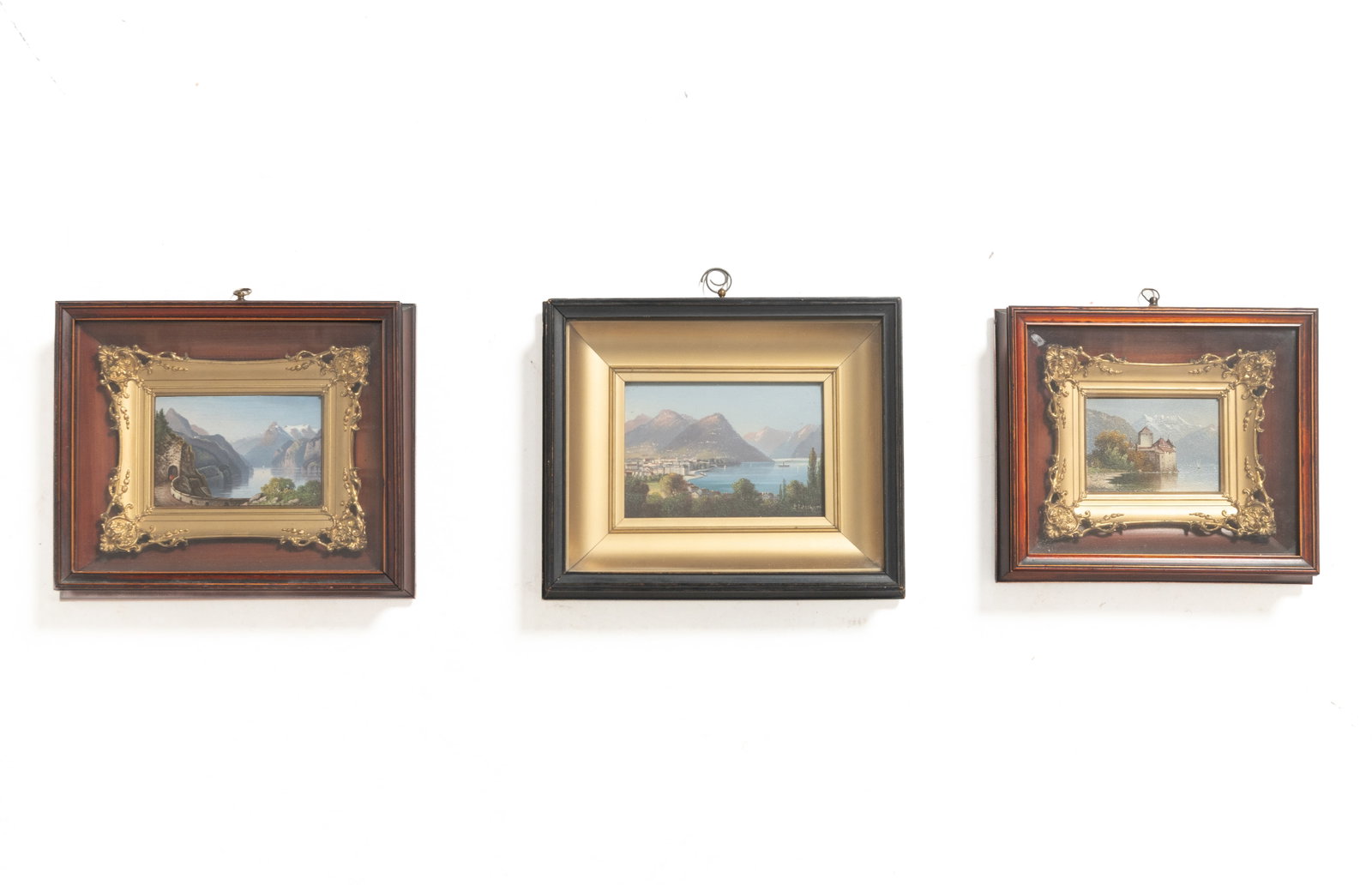 THREE LOUIS RITSCHARD OIL ON BOARD MINIATURE LANDSCAPES. (1 of 5)