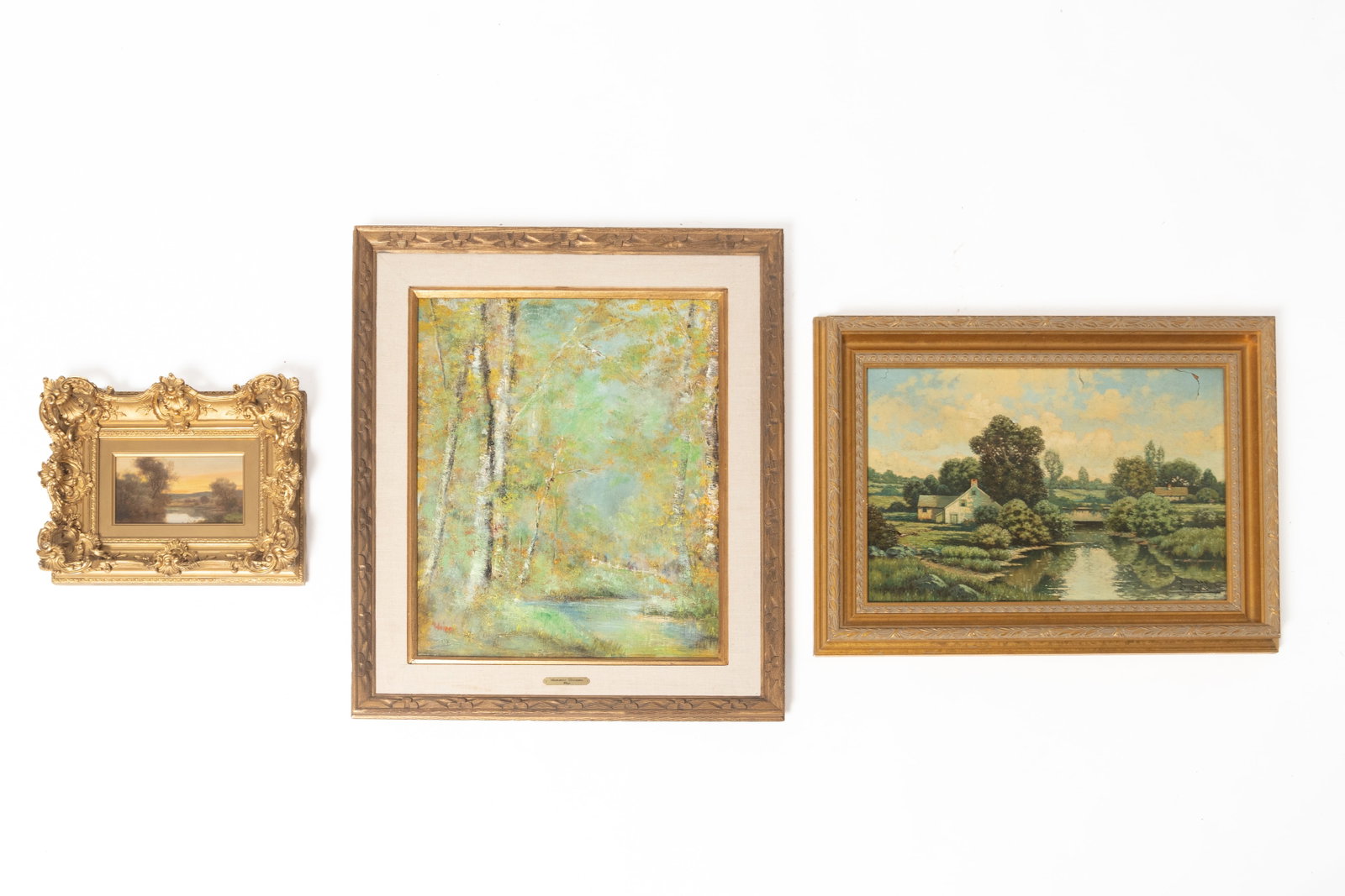 THREE LANDSCAPE PAINTINGS. (1 of 16)