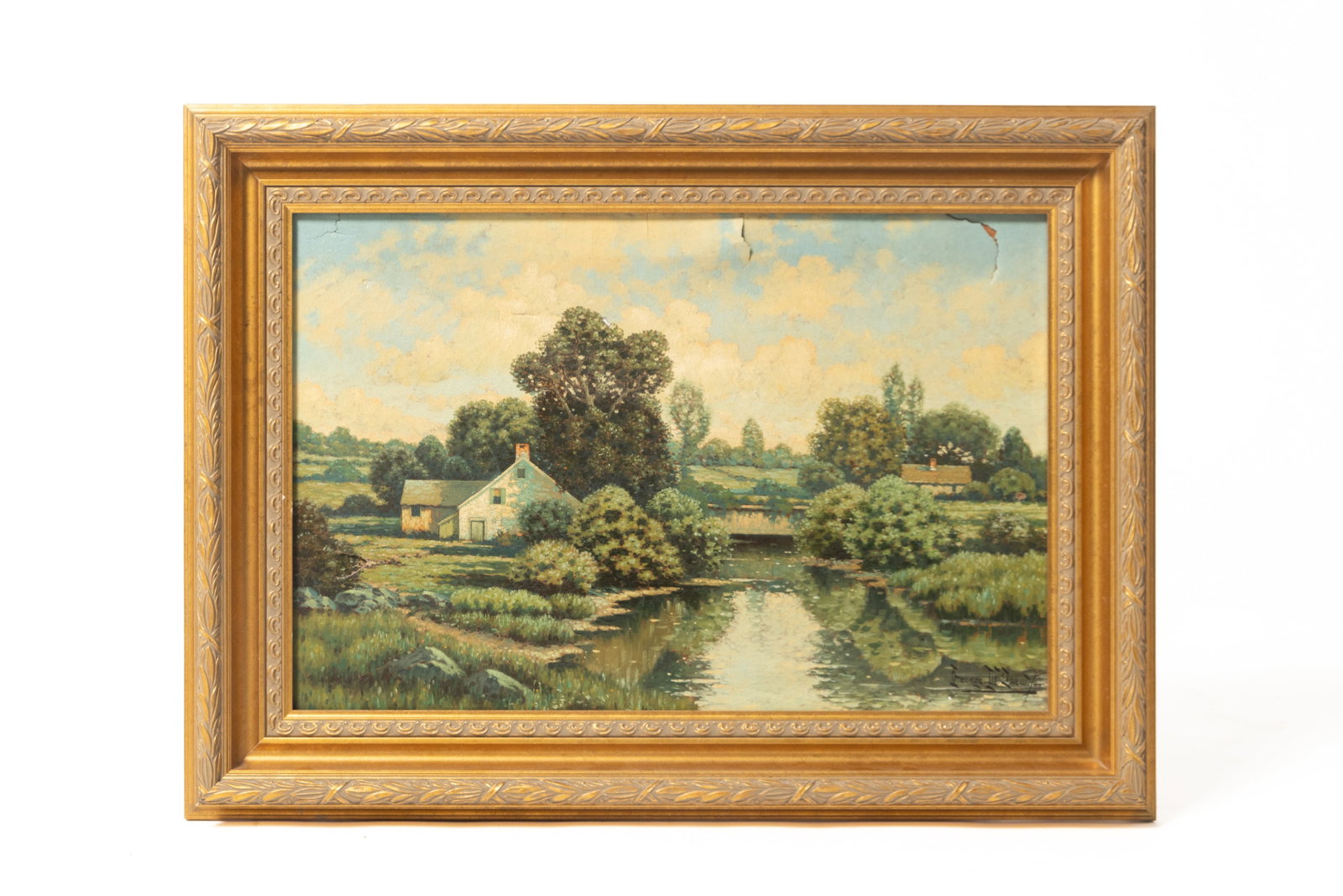 THREE LANDSCAPE PAINTINGS. - 6