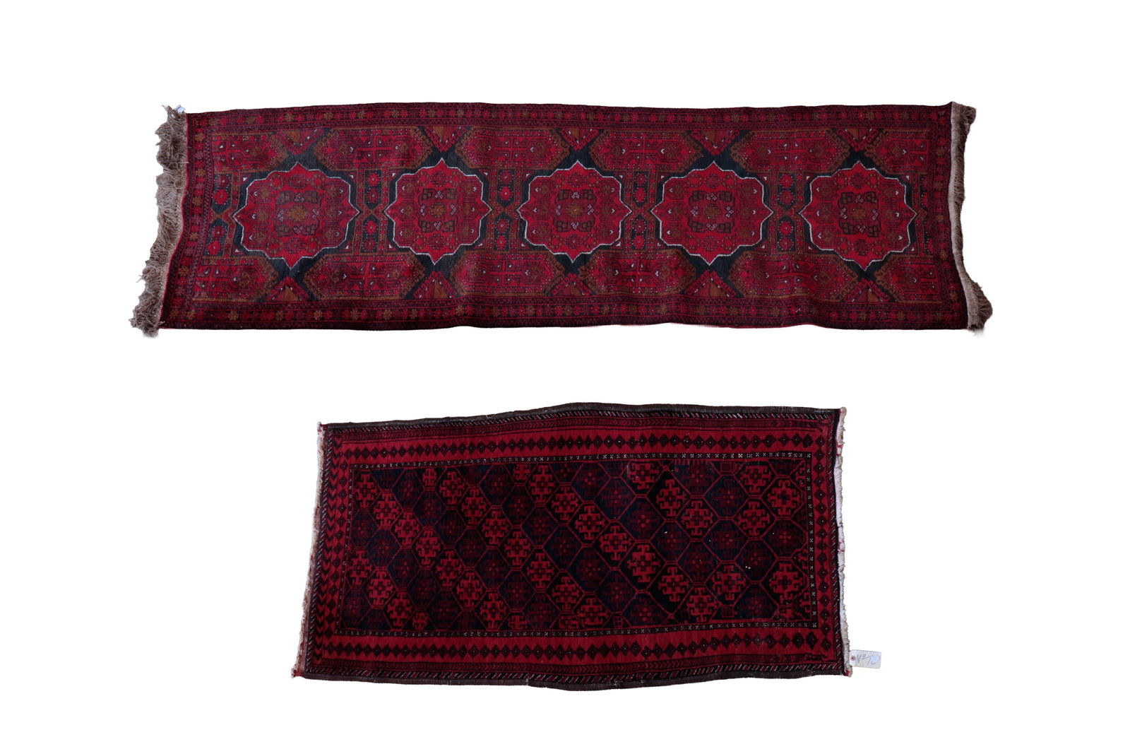 TWO HAND-KNOTTED RUGS. (1 of 8)