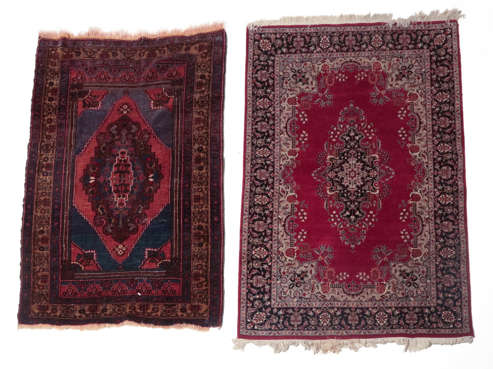 TWO HAND-KNOTTED AREA RUGS. (1 of 10)