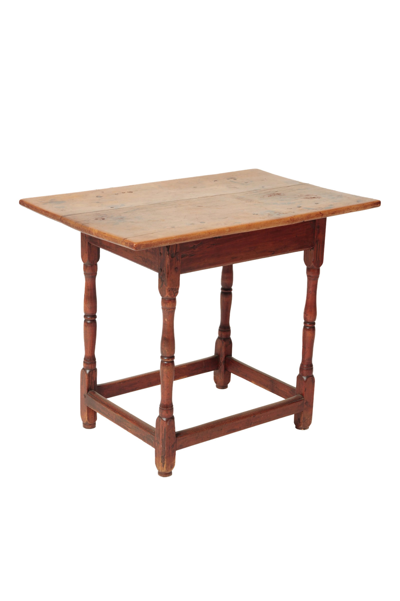 NEW ENGLAND STRECHER BASE TAVERN TABLE. (1 of 9)