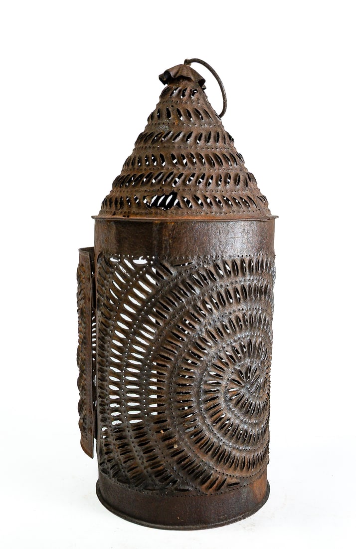 LARGE PUNCHED TIN LANTERN. - 3