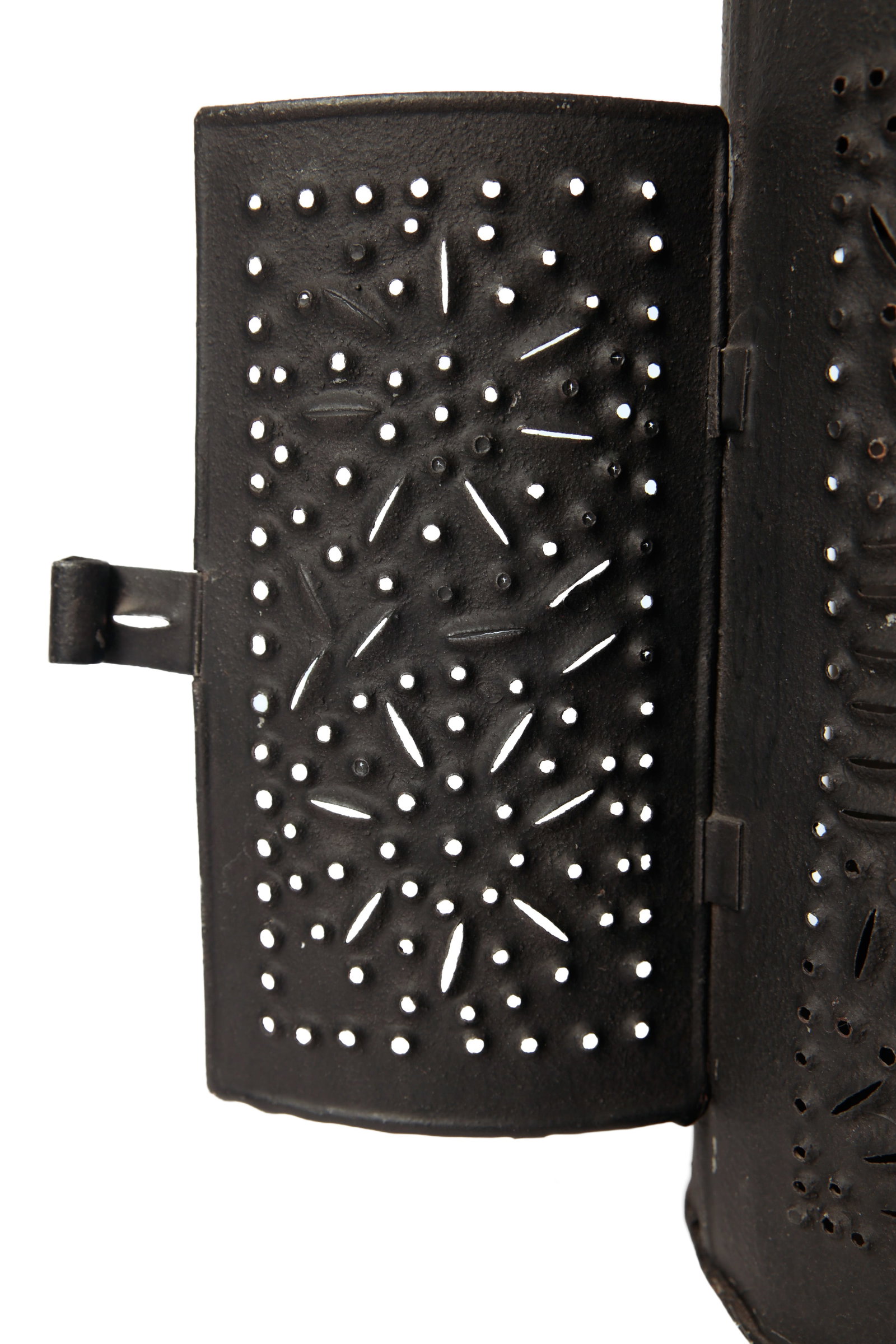 THREE PUNCHED TIN CANDLE LANTERNS. - 11