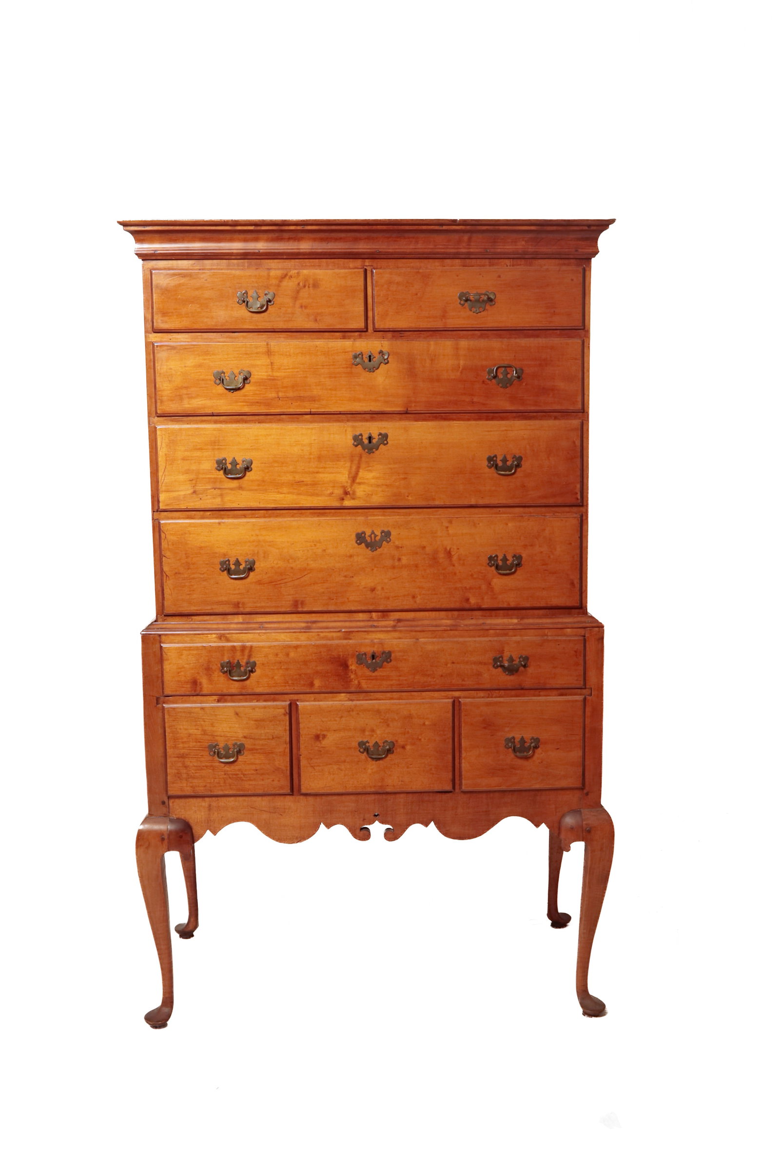 QUEEN ANNE HIGH CHEST IN THE DUNLAP STYLE. (1 of 7)