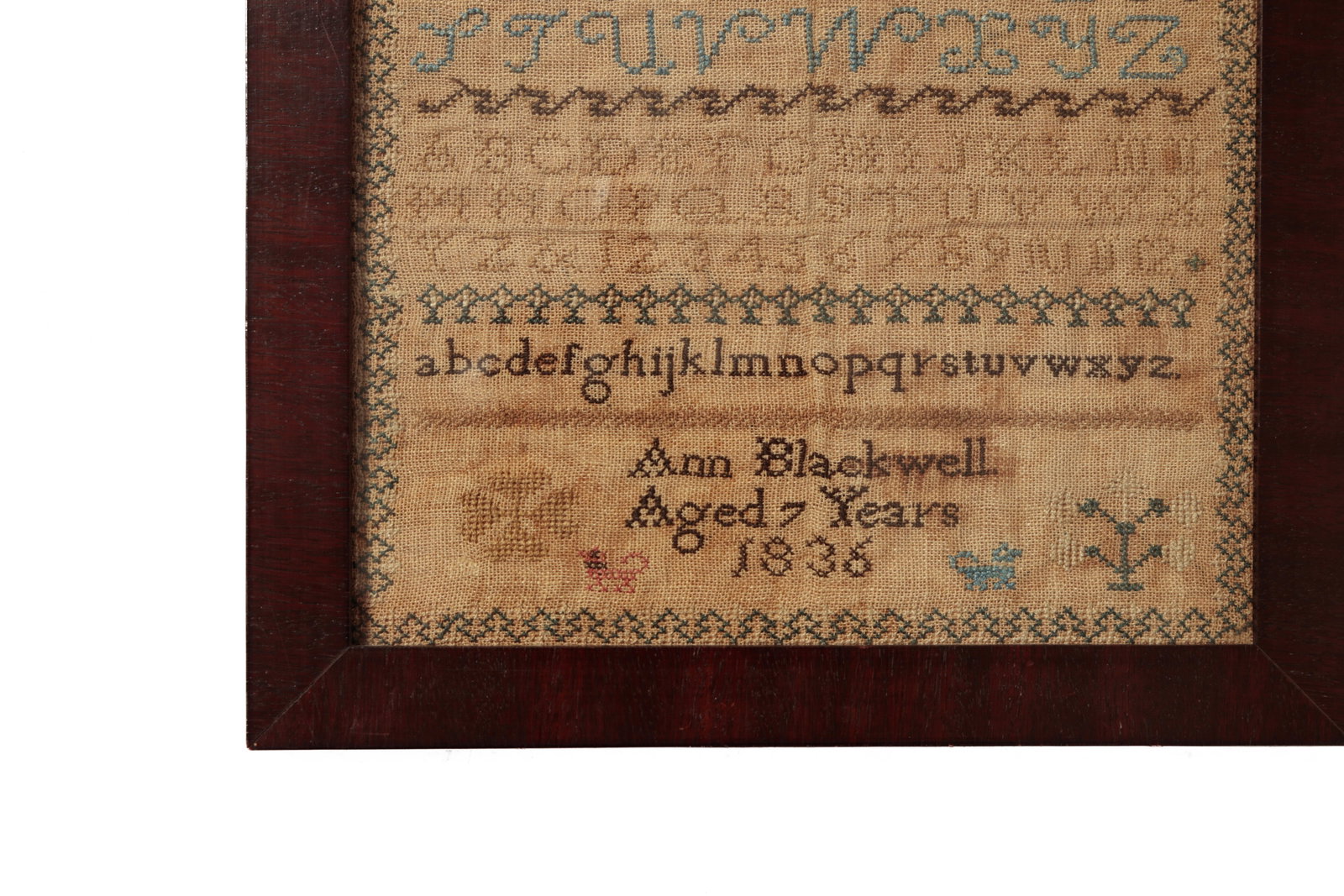 NEEDLEWORK SAMPLER BY ANN BLACKWELL, DATED 1836. - 3