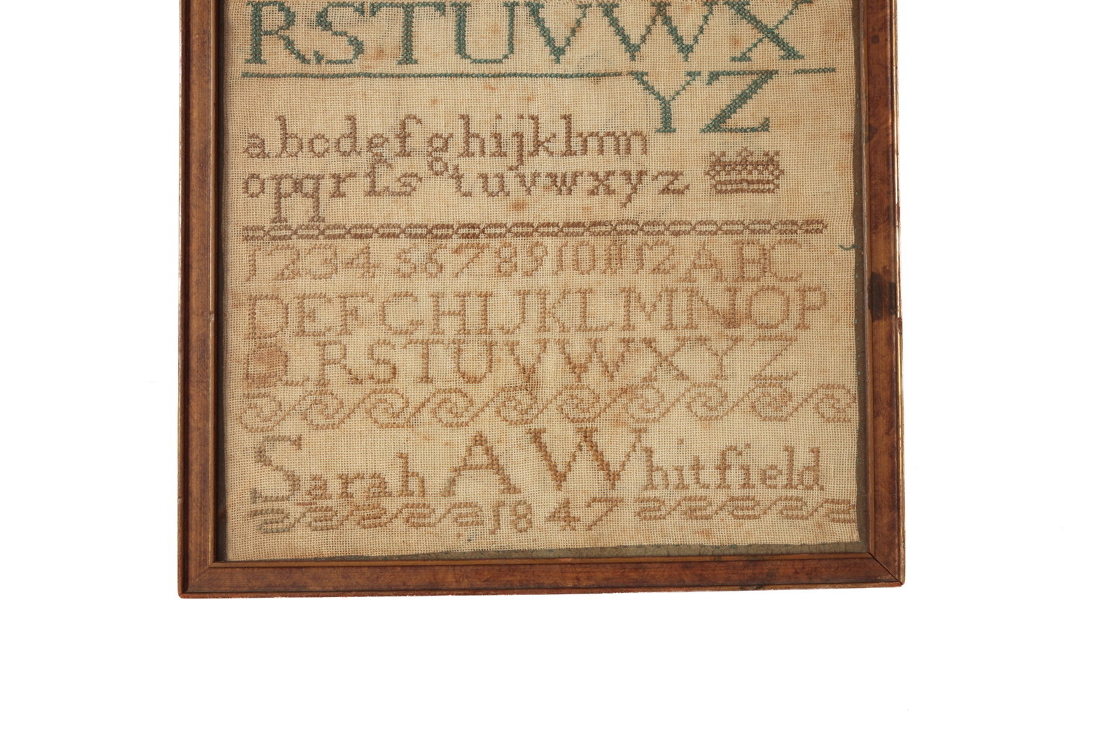 NEEDLEWORK SAMPLER BY SARAH A. WHITFIELD, DATED 1847. - 3