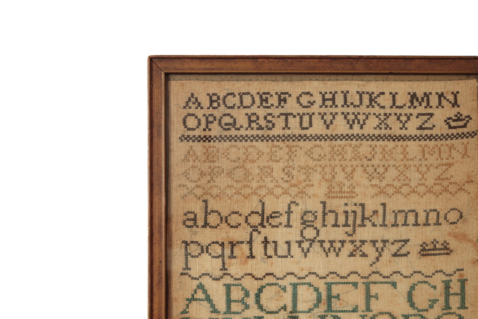 NEEDLEWORK SAMPLER BY SARAH A. WHITFIELD, DATED 1847. - 4