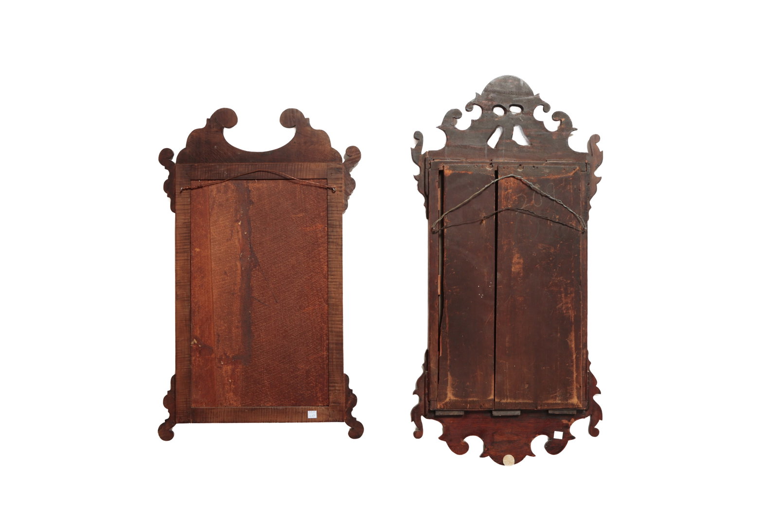 TWO CHIPPENDALE SCROLLWORK MIRRORS. - 2