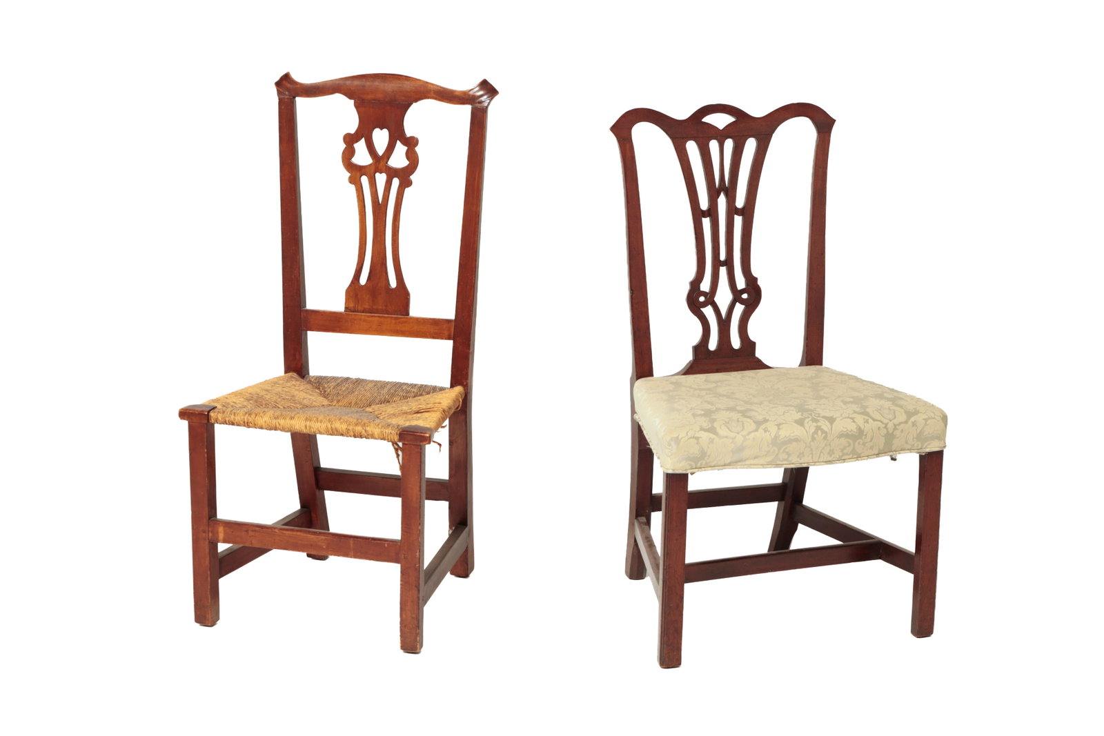 TWO CHIPPENDALE SIDE CHAIRS. (1 of 17)