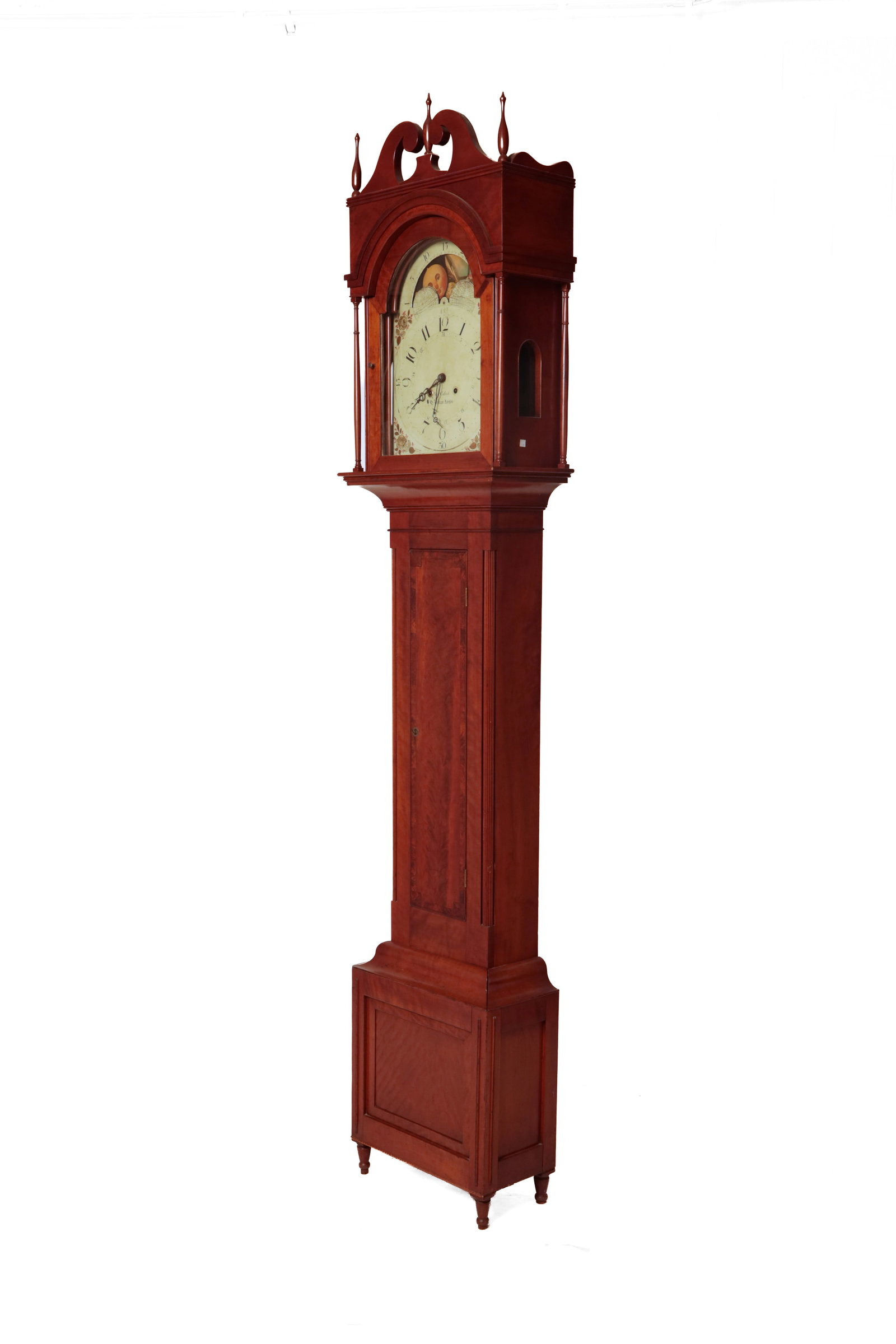 ABRAHAM CASSEL SHERATON TALL CASE CLOCK. (1 of 8)