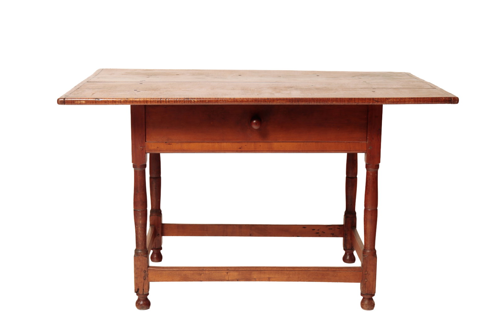 NEW ENGLAND WILLIAM AND MARY TIGER MAPLE TAVERN TABLE. (1 of 6)