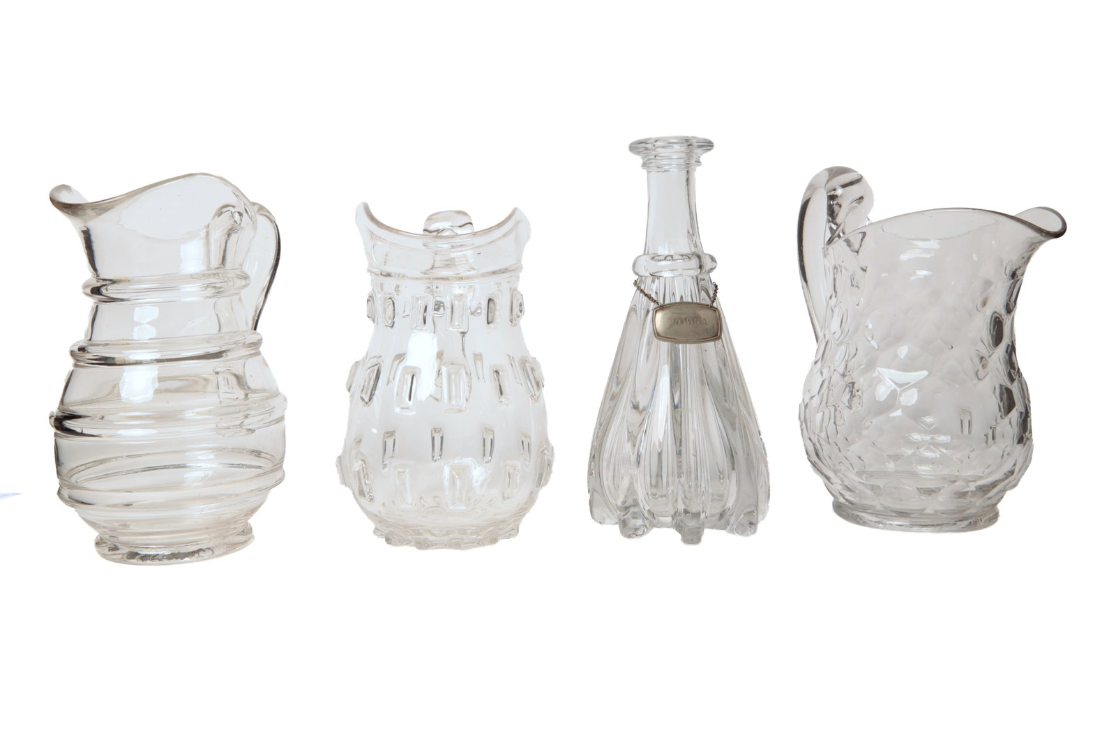 FOUR CLEAR FLINT GLASS ITEMS. (1 of 8)