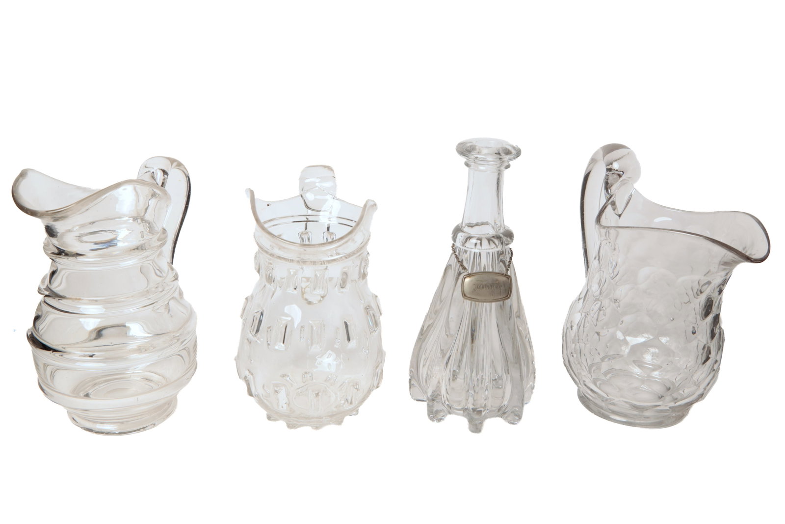 FOUR CLEAR FLINT GLASS ITEMS. - 2