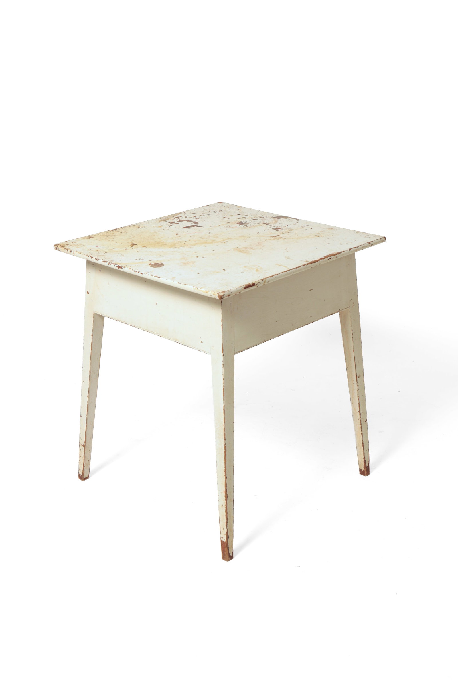 PENNSYLVANIA HEPPLEWHITE SPLAY LEG TAVERN TABLE WITH WHITE PAINT. (1 of 7)