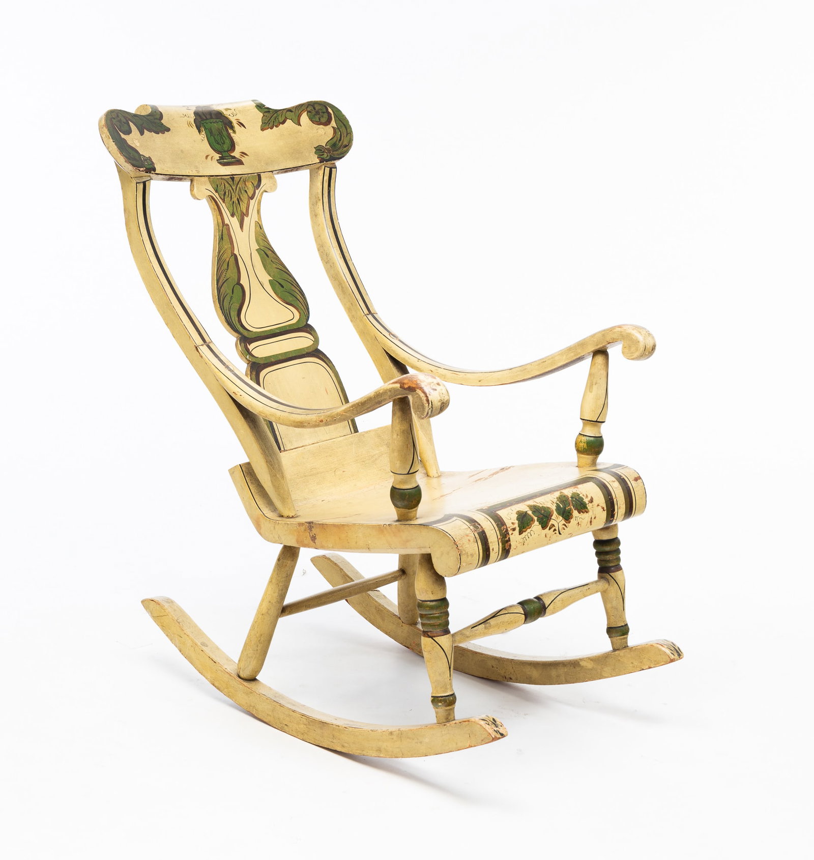 EMPIRE PAINT-DECORATED ROCKING CHAIR. (1 of 4)