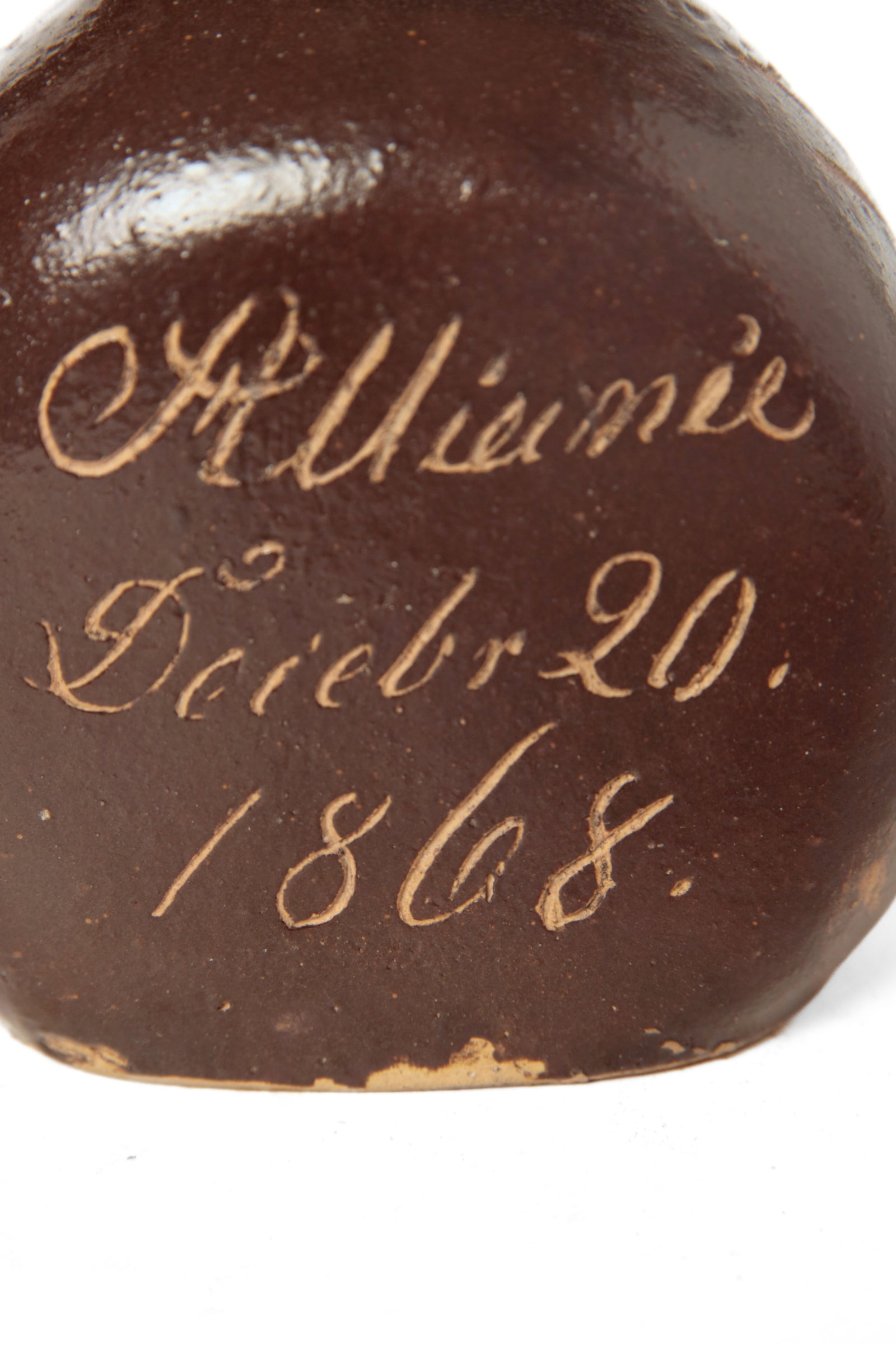DIMINUTIVE SCRATCH JUG, DATED 1868. - 9