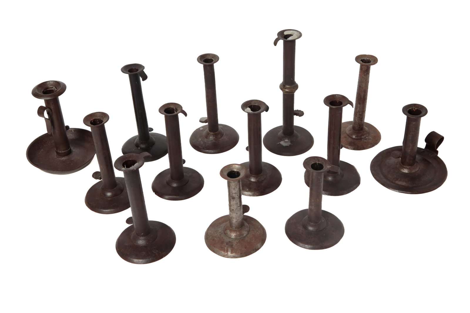 THIRTEEN CANDLE HOLDERS WITH PUSHUPS. (1 of 5)