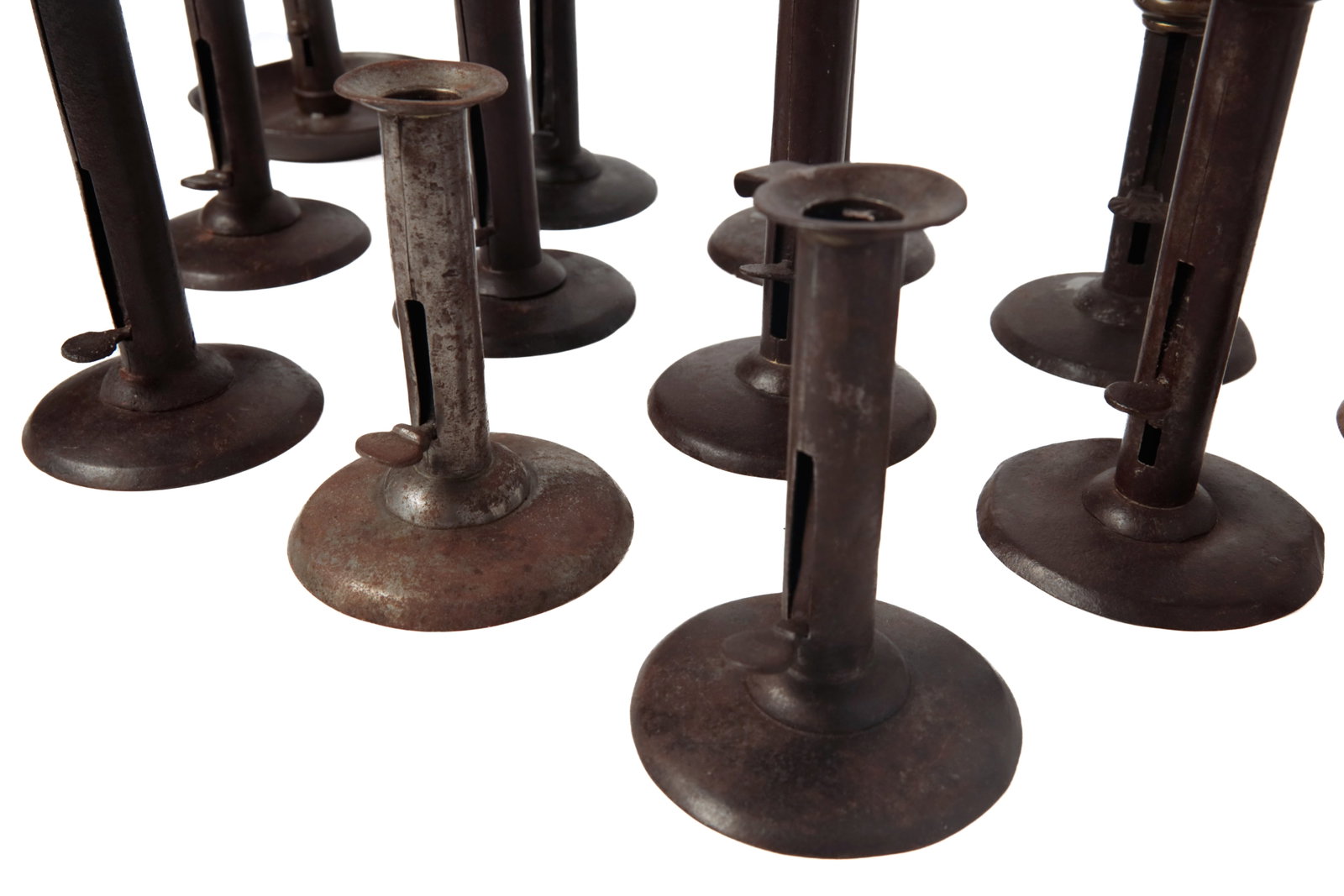 THIRTEEN CANDLE HOLDERS WITH PUSHUPS. - 4
