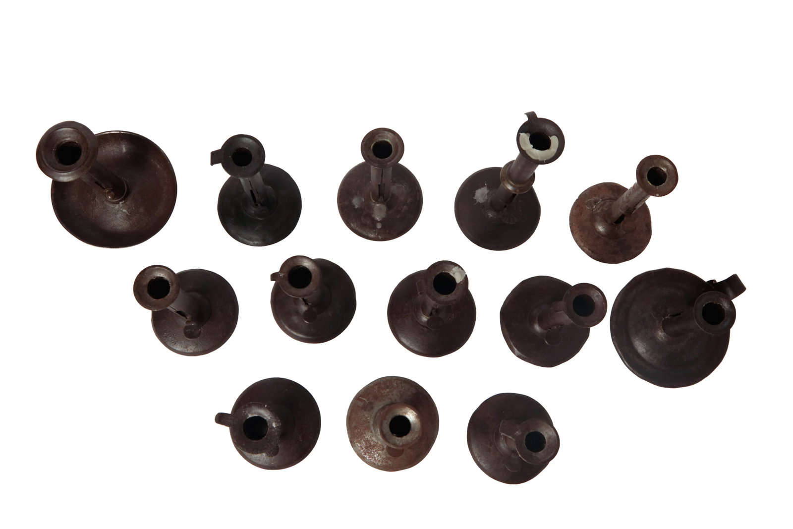 THIRTEEN CANDLE HOLDERS WITH PUSHUPS. - 5