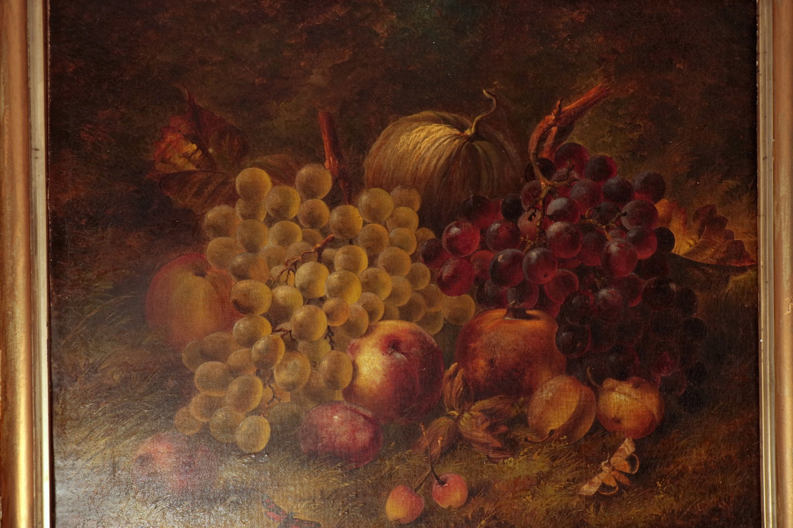 OIL ON CANVAS STILL LIFE OF FRUIT, SIGNED W. SPENCER. (1 of 2)