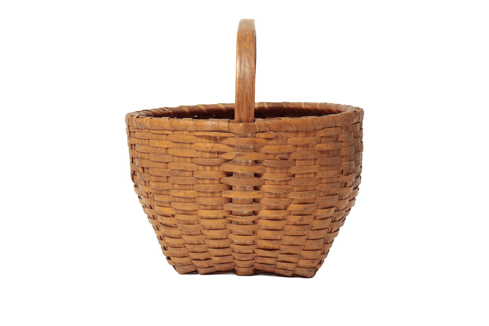 LARGE PAINTED HANDLED CAT’S HEAD BASKET. - 3