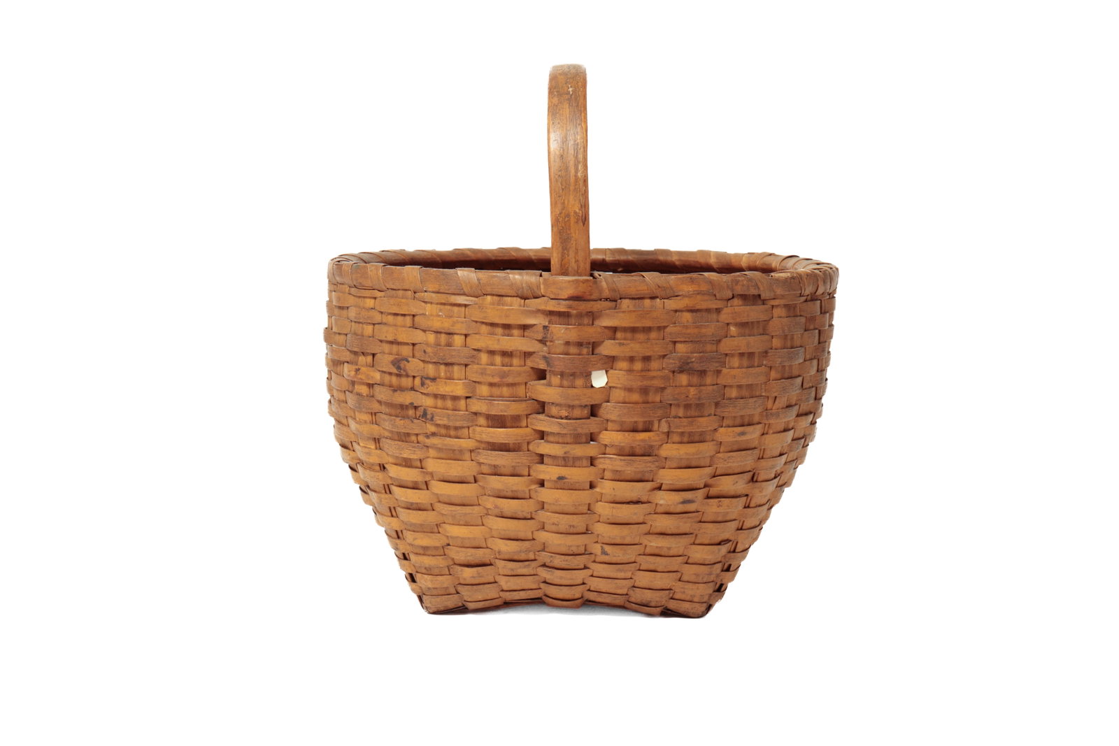LARGE PAINTED HANDLED CAT’S HEAD BASKET. - 5