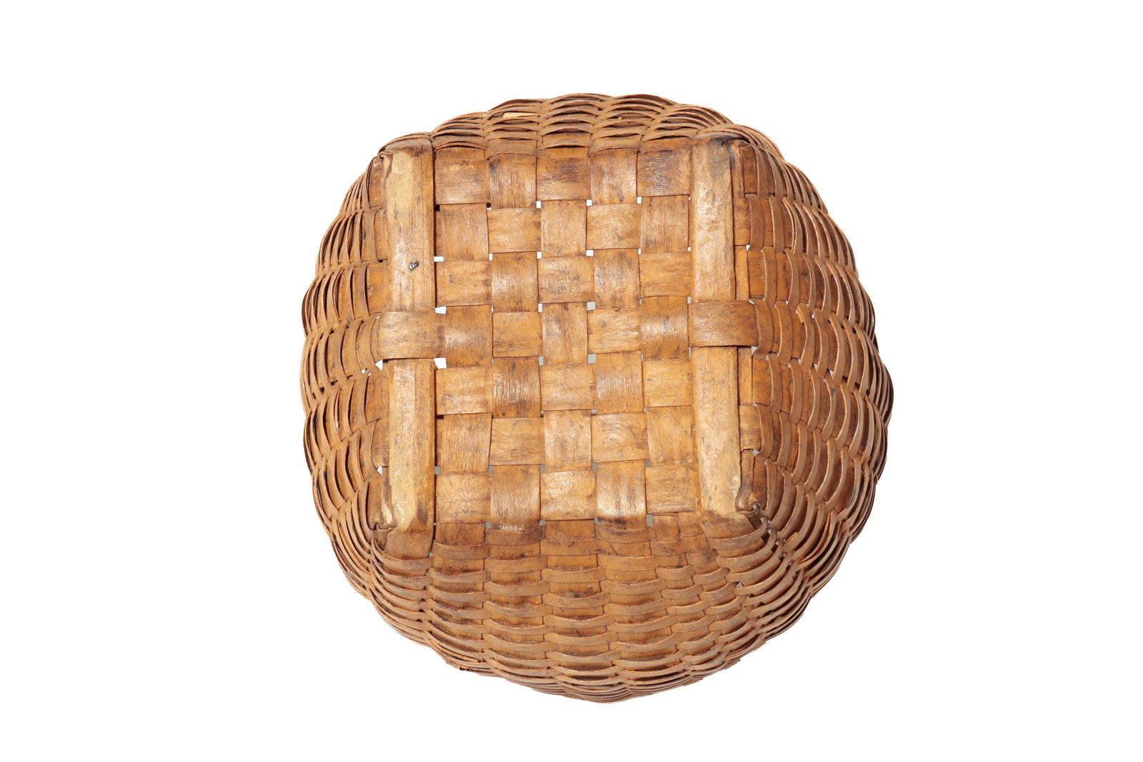 LARGE PAINTED HANDLED CAT’S HEAD BASKET. - 7