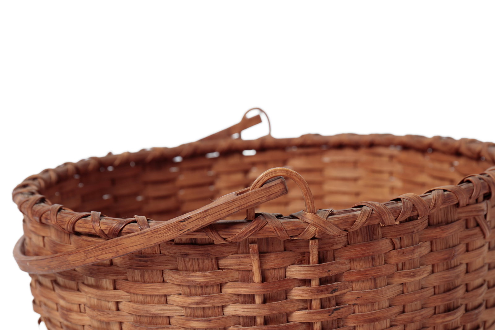 SWING HANDLED WOVEN SPLINT PIE BASKET. - 8