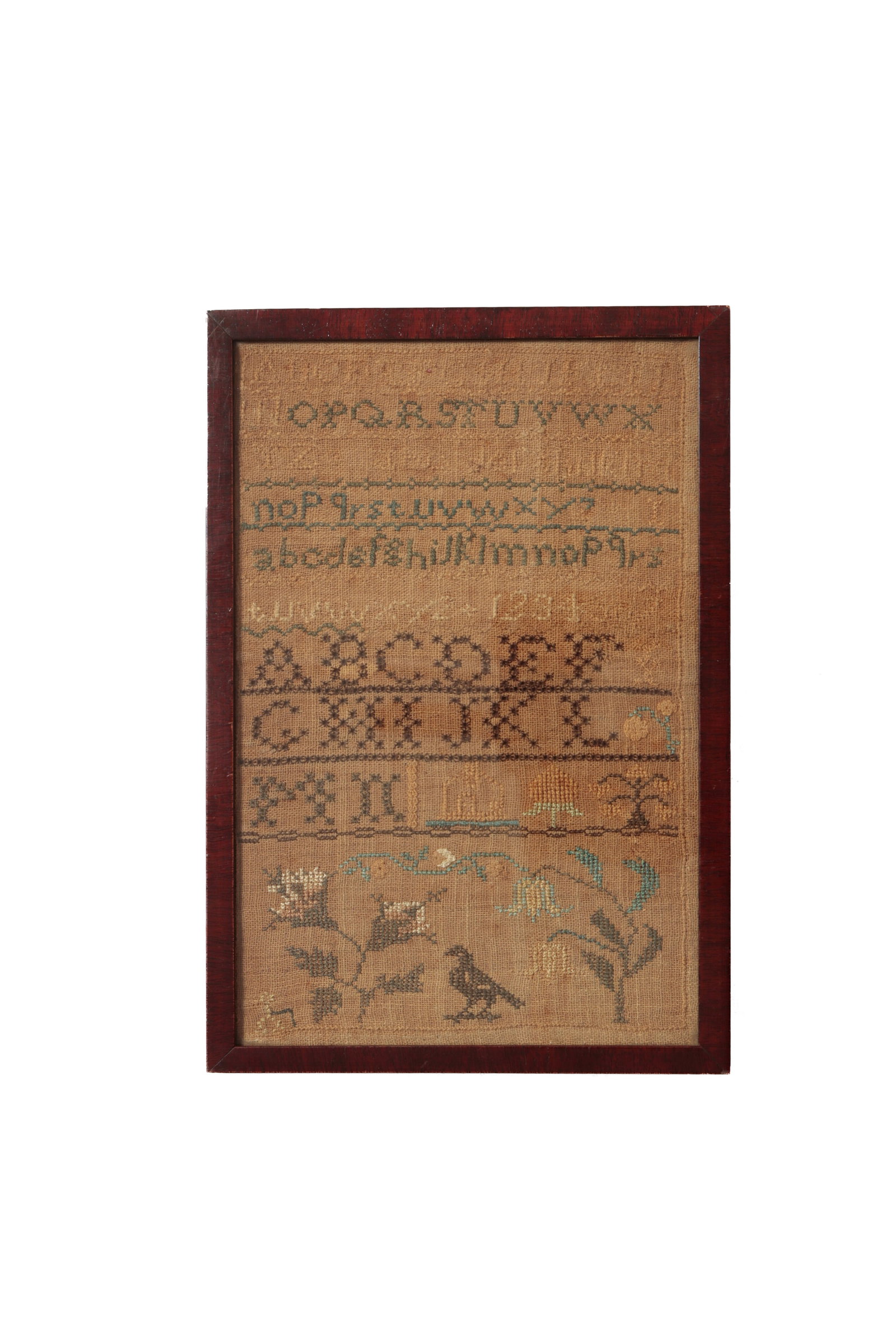 FRAMED NEEDLEWORK SAMPLER. (1 of 4)