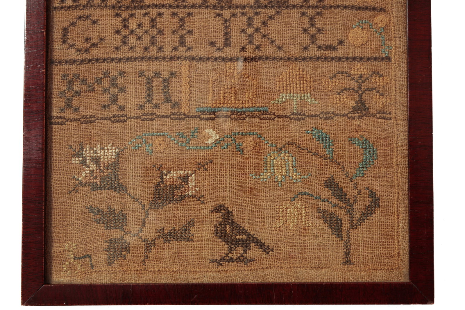 FRAMED NEEDLEWORK SAMPLER. - 3