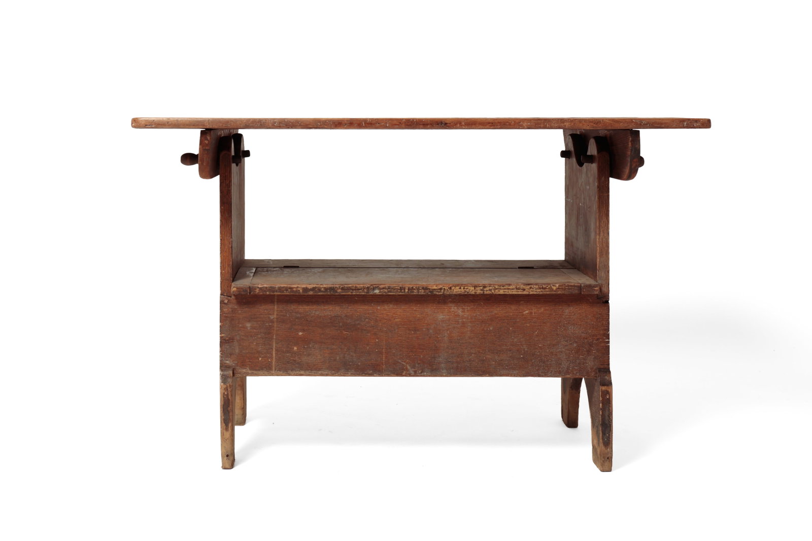 NEW ENGLAND GRAIN-PAINTED HUTCH TABLE. (1 of 9)