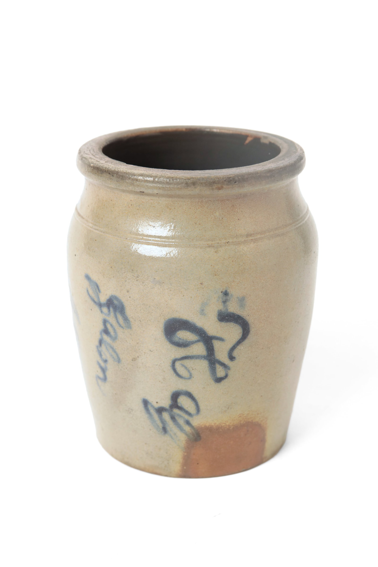 COBALT-DECORATED STONEWARE JAR. (1 of 10)