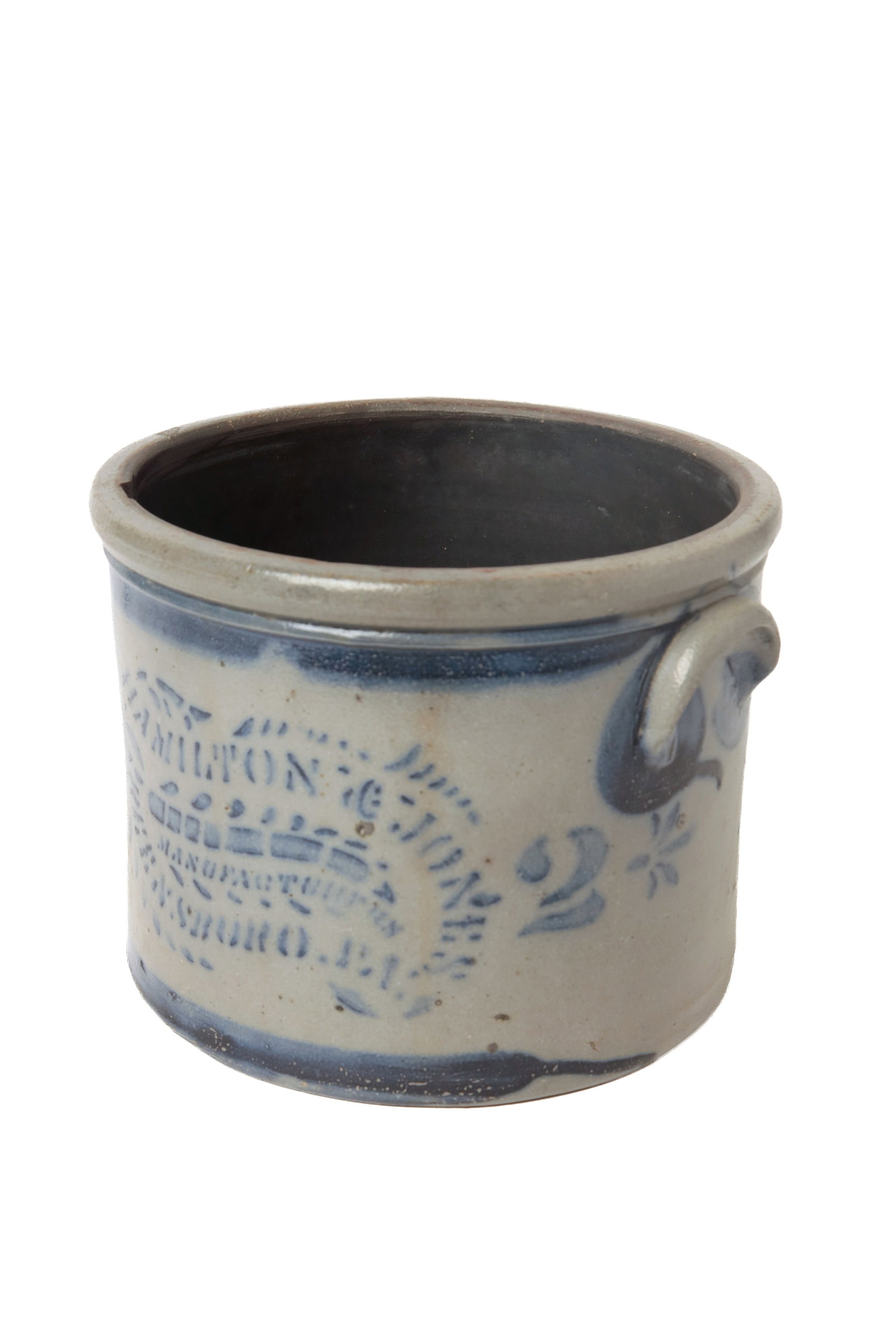 HAMILTON & JONES STENCILED STONEWARE JAR. (1 of 9)