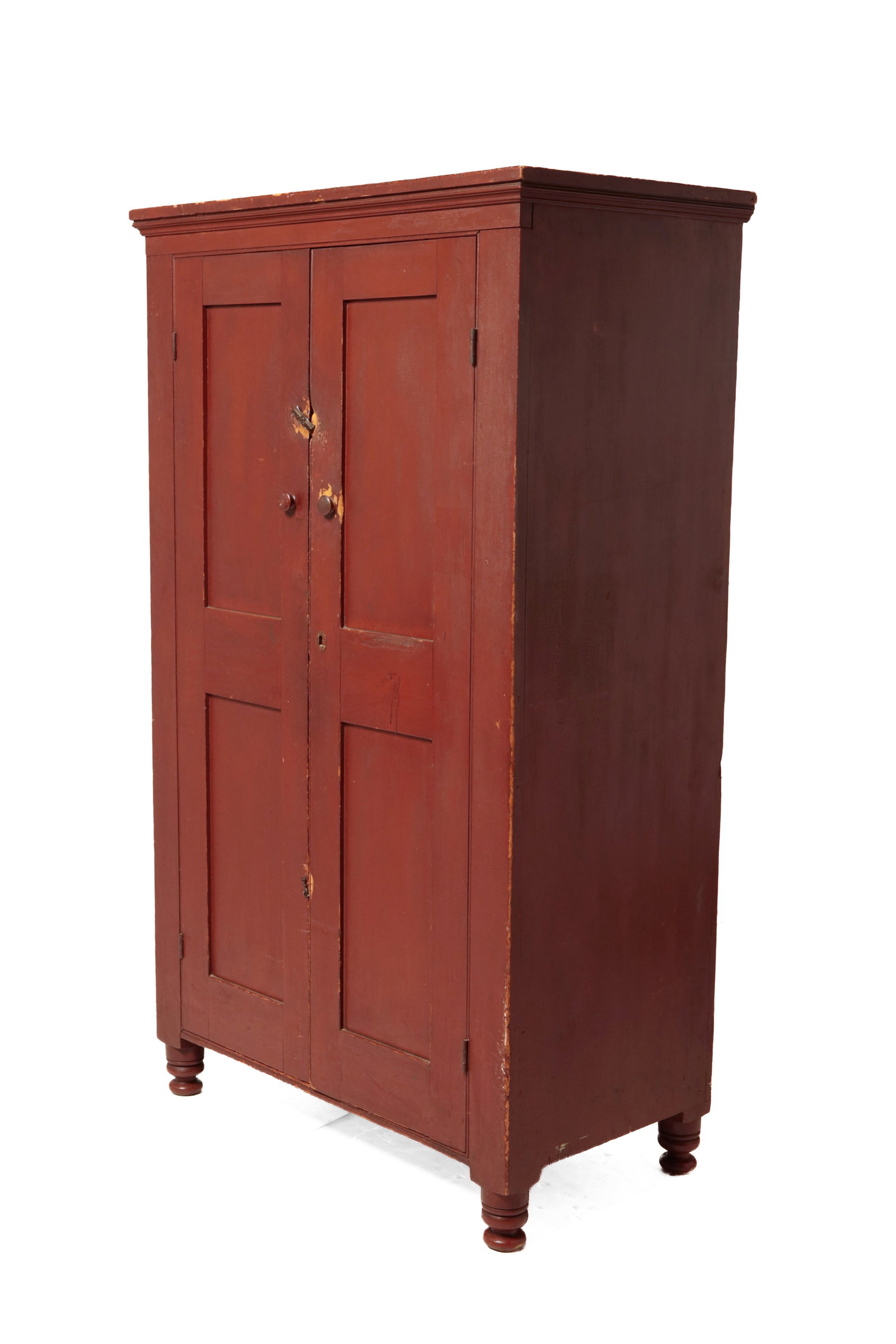COUNTRY CUPBOARD IN ORIGINAL RED PAINT. (1 of 10)