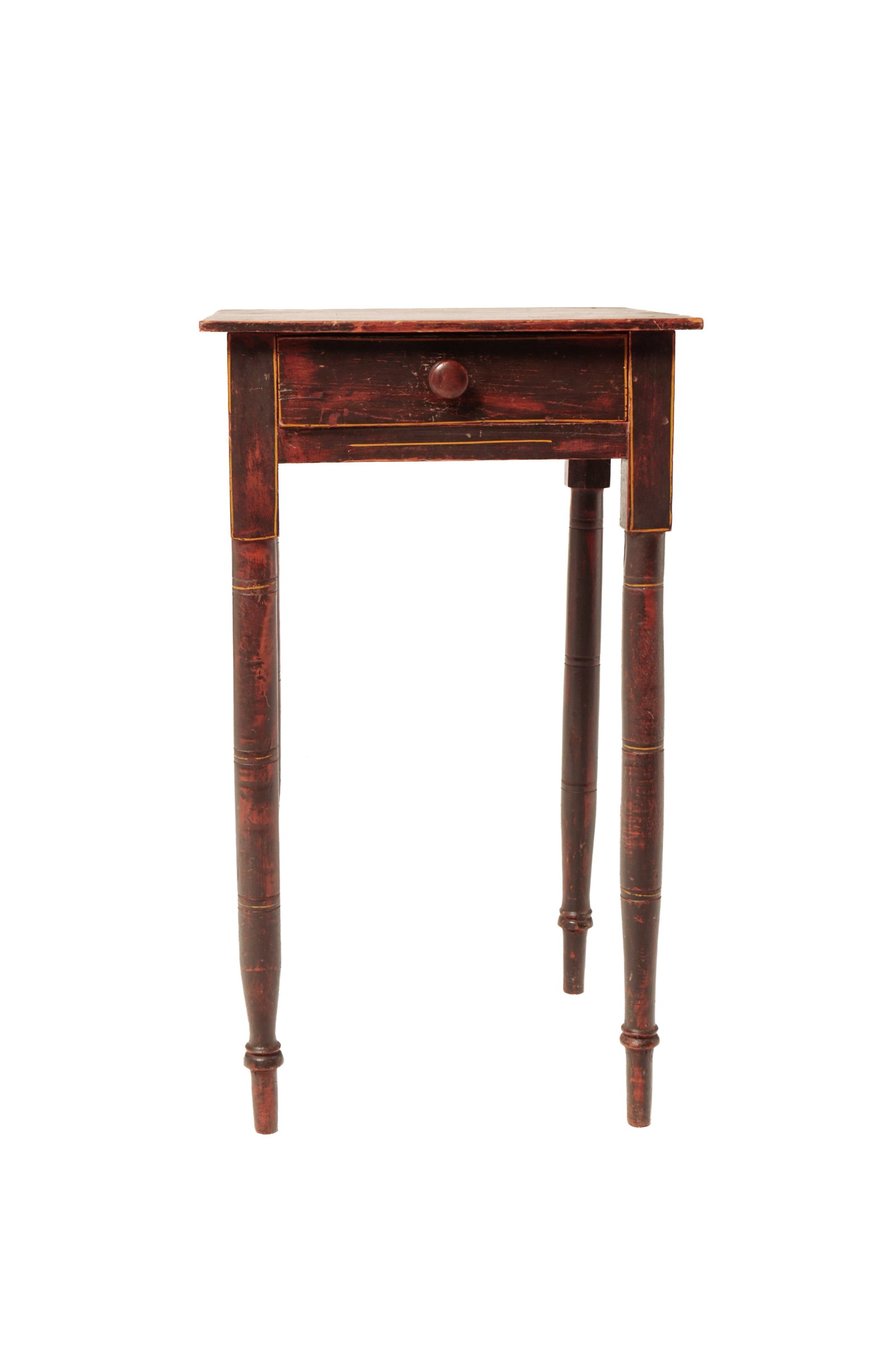 SHERATON STENCILED AND PAINT-DECORATED ONE-DRAWER STAND. (1 of 5)
