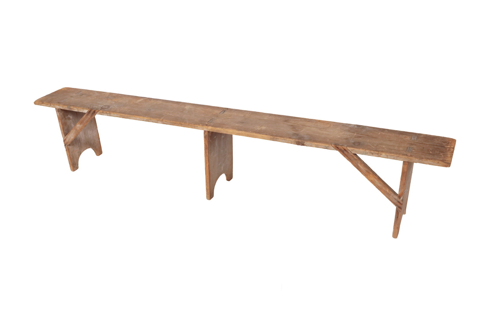 COUNTRY BENCH IN ORIGINAL WHITE PAINT. (1 of 16)