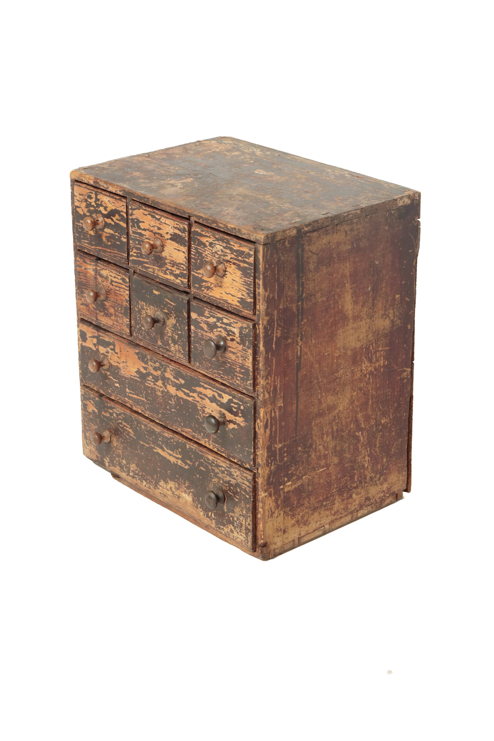 APOTHECARY CHEST IN ORIGINAL BLACK PAINT. (1 of 9)