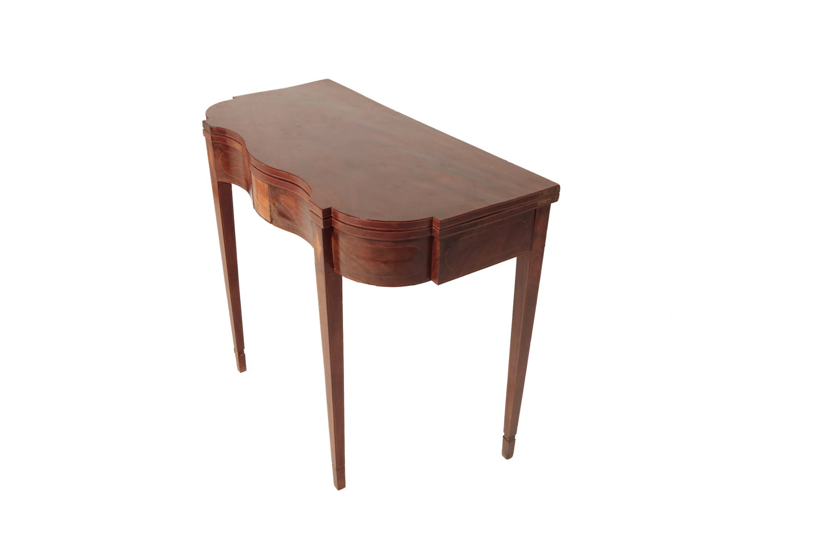 HEPPLEWHITE INLAID SWING-LEG CARD TABLE. (1 of 9)